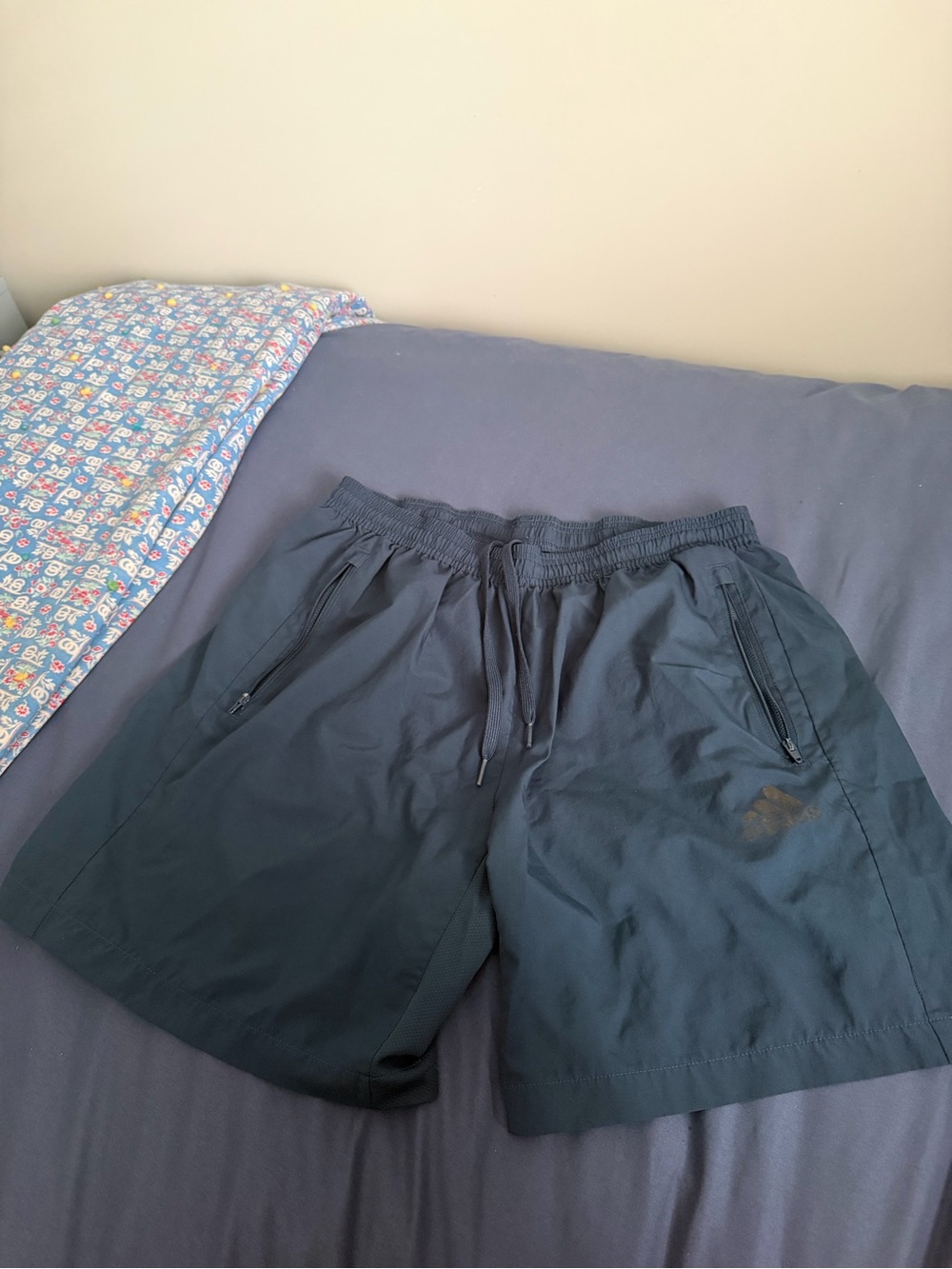 Adidas Navy Blue Athletic Drawstring Shorts